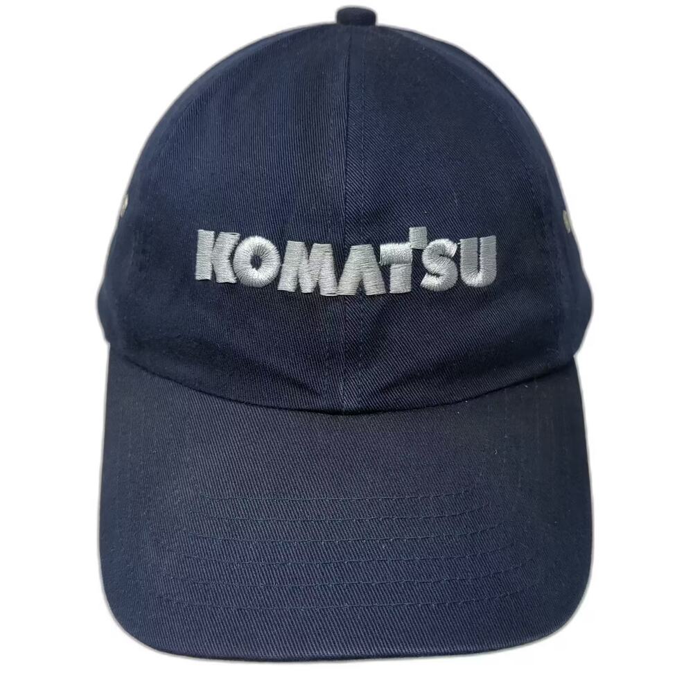 Komatsu Snapback Hat Blue Silver OS Embroidered Logo Adjustable Lightweight